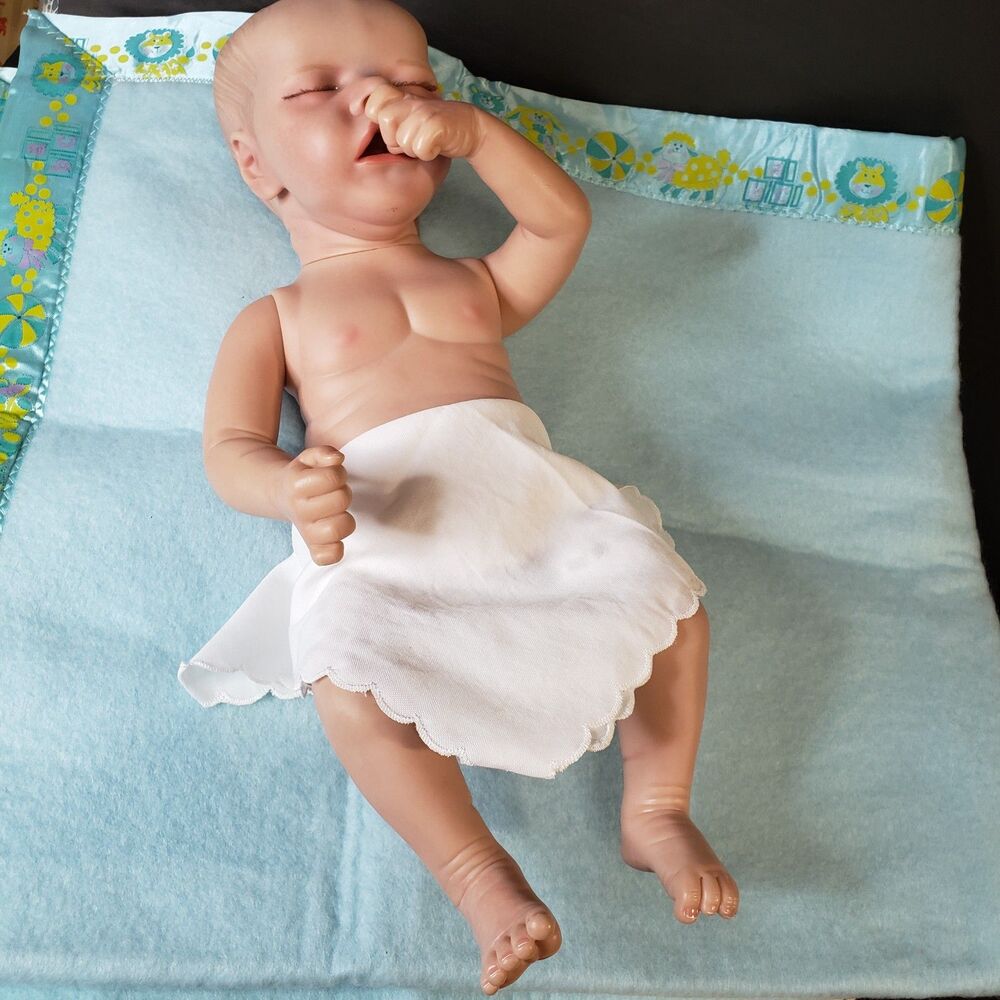 Cool Realistic Unmarked Lifelike Vinyl Newborn Baby Doll 16"